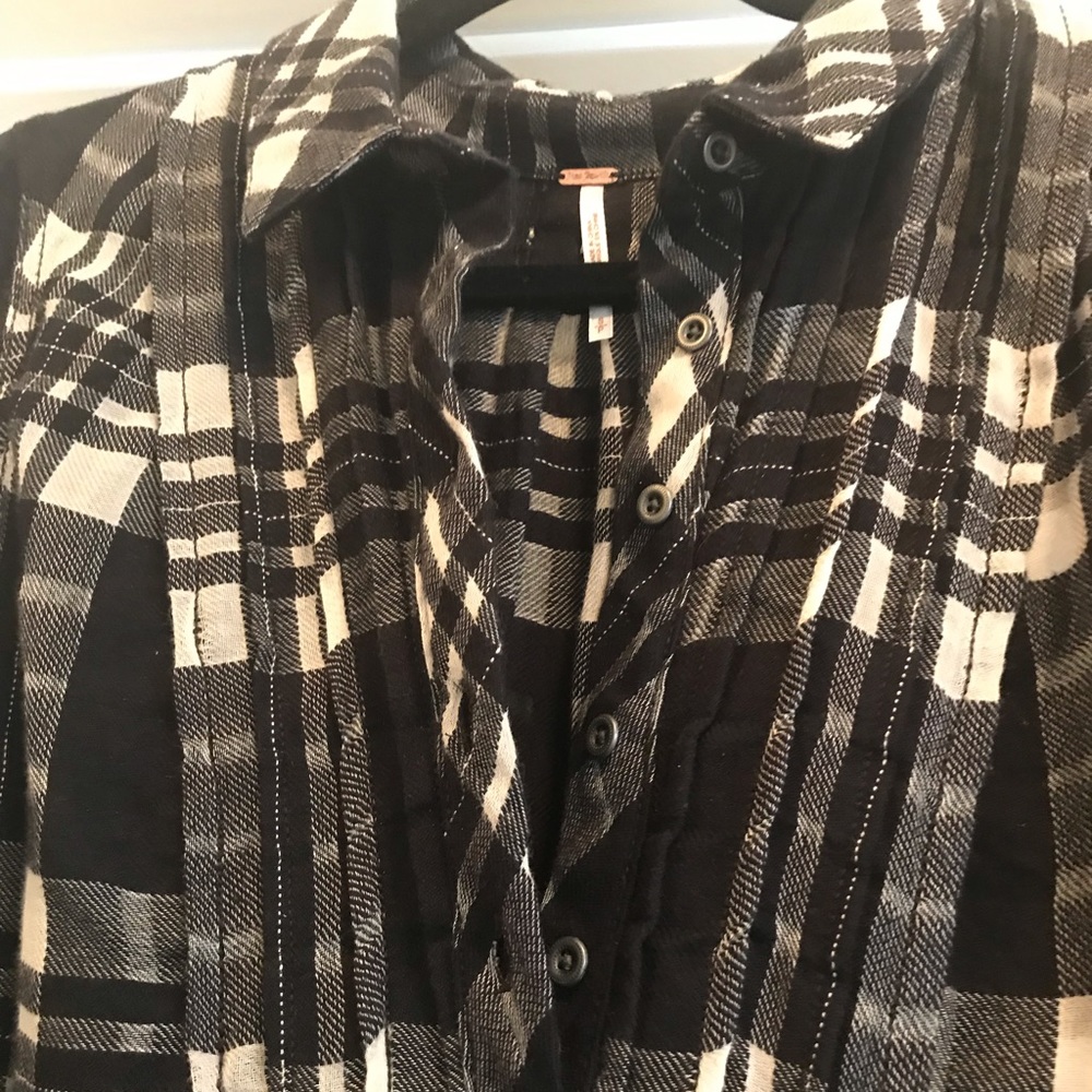 *SOLD* Free People Baby Blues Plaid Tunic Top - Picture 4 of 8